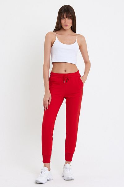 Avones Women's 2 Thread Knitted Jogger Sweatpants with Elastic Legs