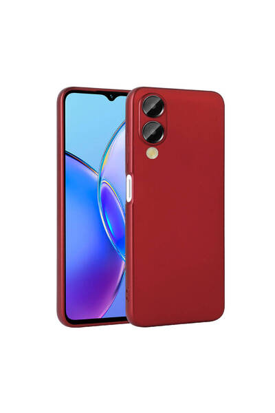 kilifone Vivo Y17S - Case Matte Soft Premier Silicone Cover - Red