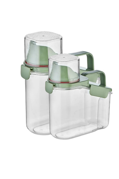 F BLACKSTONE 2-Piece Multi-Purpose Leak-Proof Food - Detergent Holder - Pulses Rice Storage Container with 1.8 and 1.1 ml Bowl