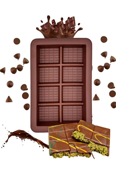 Hibana 8 Bölmeli Dubai Çikolatası Kalıbı Silikon Çikolata Kalıbı Derinlik 2,5...