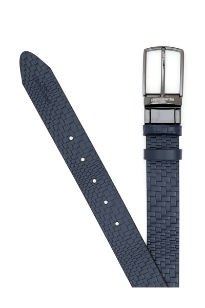 Pierre Cardin حزام دنيم من الجلد بنسبة 100% باللون الأزرق الداكن 50294395-VR033