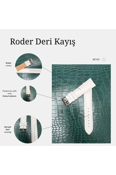 RODER R4106S Leather Strap - White - 20mm