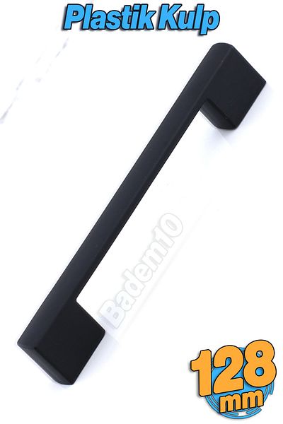 Badem10 (PLASTIC HARD) Mâner Lac 128 Mm Mobilier Negru Sertar Bucătărie Dulap Mâner Dulap Mâner