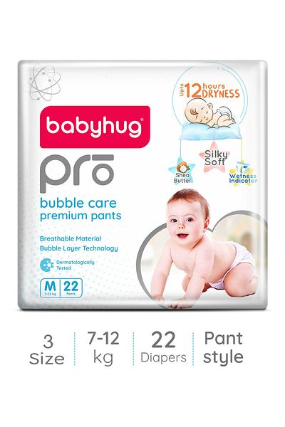 Babyhug Pro Bubble Care Premium Pant Style Diapers Size 3 - 22 Pieces