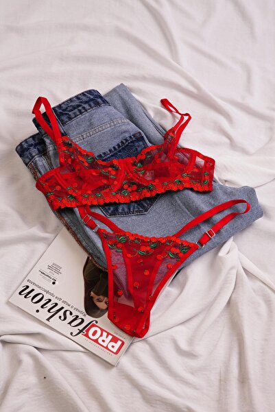 Hipo Trend Kiraz Sa deznom Til komad crvenog braleta seta (grudnjak i tang)