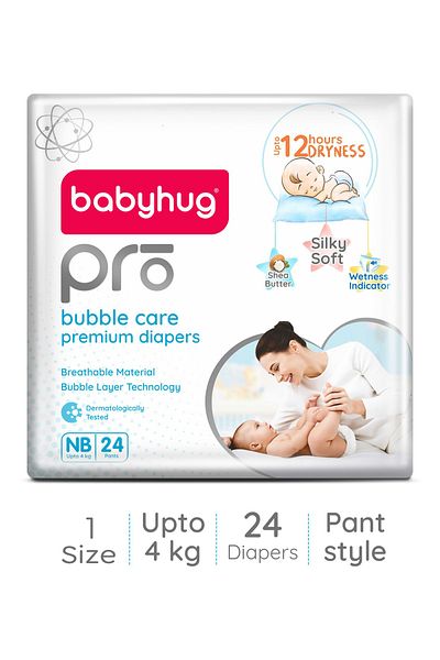 Babyhug Pro Bubble Care Premium Pant Style Diapers Size 1 - 24 Pieces