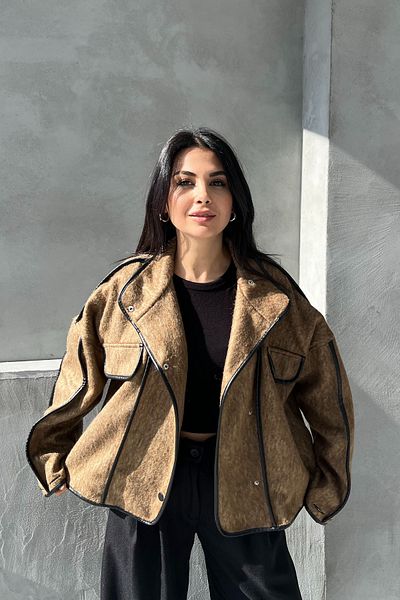 Seda Yalçın Atelier Coffee Snap Pocket Detail Stamp Jacket