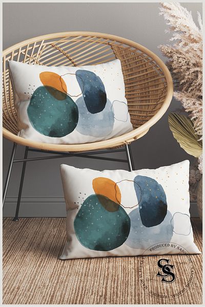 SasoHome Simple Modern Colorful Clouds Patterned 2-Piece Rectangular Throw Pillow Cover