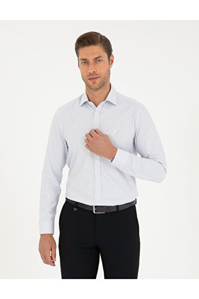 Pierre Cardin Lacivert Slim Fit Uzun Kollu Gömlek 50294168-VR033
