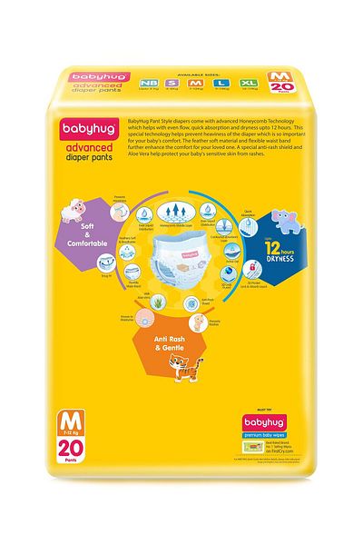 Babyhug Advanced Pant Style Diapers Size 3 - 20 Pieces