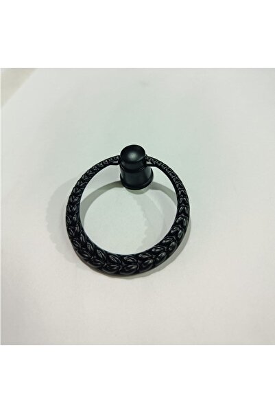 kayakulp 5.5cm Başak Sallama Çift Yön Desenli Metal Düğme Kulp Matsiyah