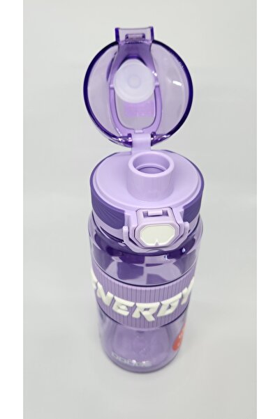 Shotay DL-24635 700ML Pipetli-Pipetsiz Tritan Mor Şeffaf Matara Taşıma Aparatlı