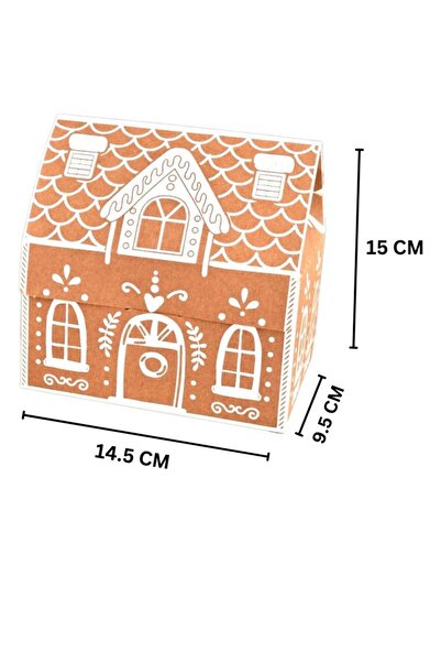 roco paper Новорічна коробка-сумка з дизайном будинку - декоративний подарунок на Новий рік та весілля, з принтом, 12 шт., 9,5x14,5x15 см