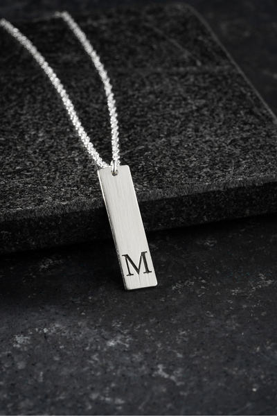 Vetro Silver Erkek Özel Tasarım 925 Ayar Gümüş M Harf Kolye