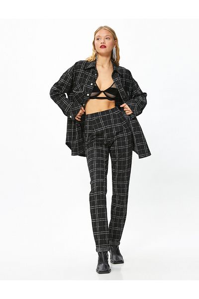 Koton Glitzer-Karottenhose mit Taschen und elastischem Bund