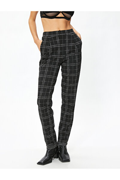 Koton Simli Havuç Pantolon Cepli Beli Lastikli