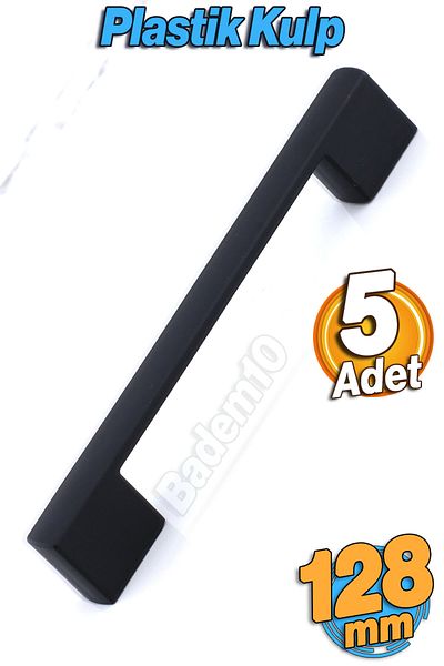 Badem10 (PĂSĂT PLASTIC) Gölcük 128 Mm 5 buc. Mobilier negru Sertar de bucătărie Dulap dulap Mâner Mâner