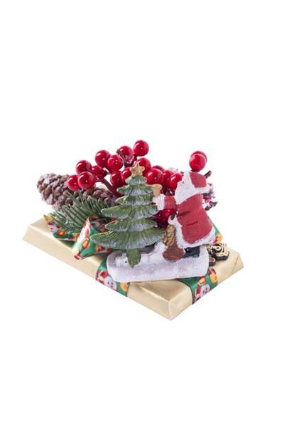 Şekerci Cafer Erol Yılbaşı Özel Tablet Çikolata - Ağaç Süsleyen Noel Baba Biblo