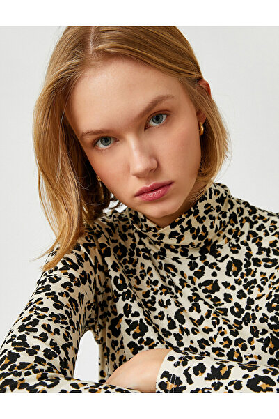 Koton Tricou cu mânecă lungă imprimat leopard