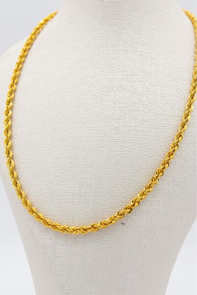 latif kuyumcu 22 Ayar Altın 3mm Kalınlık Halat 60 Cm Uzunluk Kadın Zincir Lznc1025