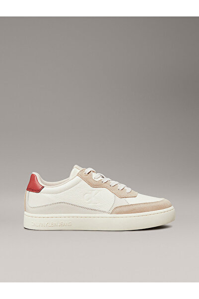 Calvin Klein Erkek Beyaz - Gri Düşük Bilekli Spor Ayakkabı