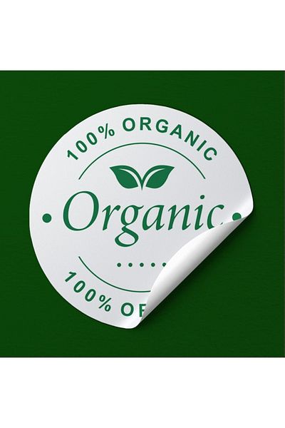 EcoNest 100% Organic Label Sticker Coated Round Cut 100% Organic Label (3,7X3,7Cm) 108 Pieces
