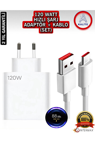 intermax Type-c 120w (WATT) Uyumlu Turbo Şarj Aleti Adaptör Ve Kablo (SET)