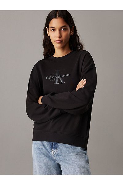 Calvin Klein Lesklá pánská mikina Monologo - Regular Crewneck