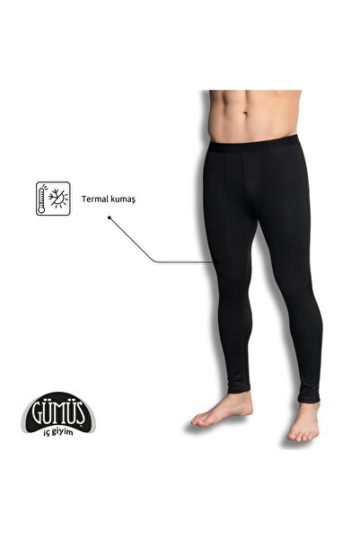 Gümüş İç Giyim Ανδρικό Μαύρο Χειμερινό Θερμικό Σετ Εσωρούχων