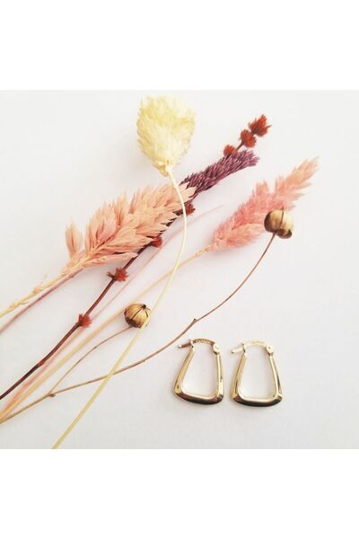 Sembol Gold Altın Küpe 14k 585 Parlak Çanta Tasarım 1,8 Cm Zarif Küpe