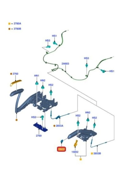 AKG Ford Focus 2 El Fren Düğmesi GRİ - El Fren Tuşu (Buton)