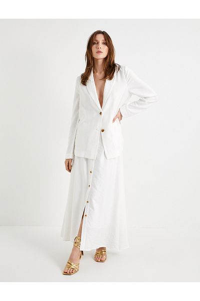 Koton Blazer Jacket Double Breasted Buttoned Viscose