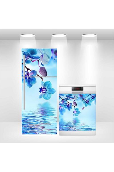 Bigaimaj Acoperire folie Blue Orchid - Capac pentru frigider și mașină de spălat vase, autoadeziv