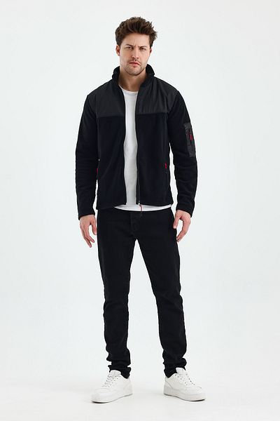 monox Men's Full Zipper Split Sports Fleece Jacket
