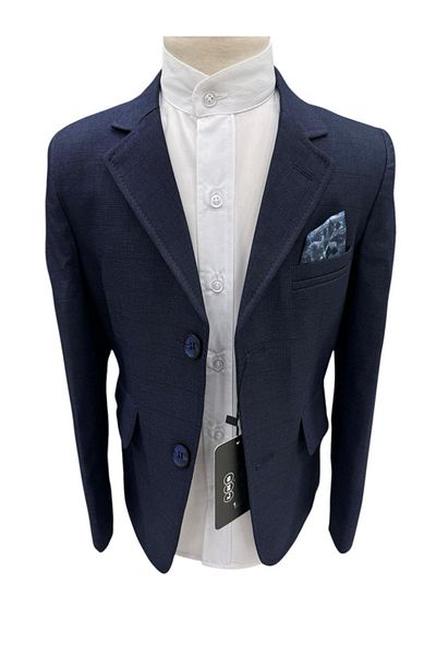 LOOKS KİDS Boy's Sports Plaid Navy Blazer Jacket