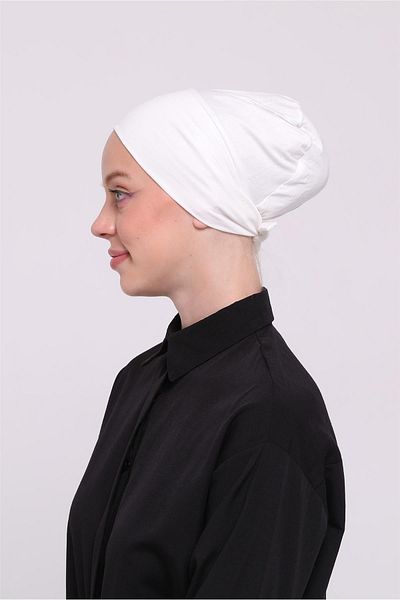 HÜRREM BONE Κρεμ δέσιμο πλάτης Hijab Bonnet ύφασμα βισκόζης χωρίς ραφή εσωτερικό καπό Lycra 3010_40