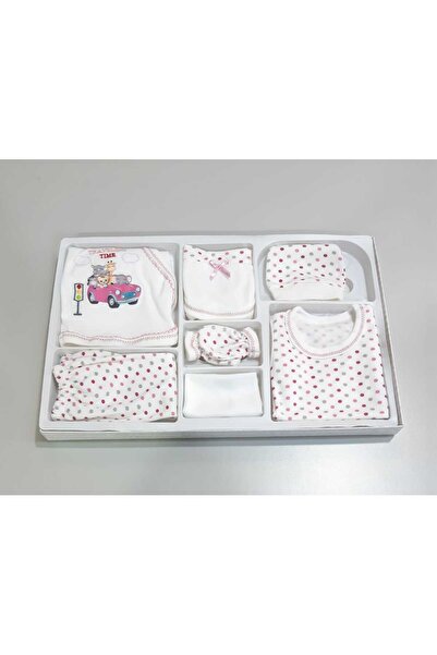 Sönmez Baby ARABALI DESENLİ YEDİ PARÇA HASTANE ÇIKIŞI KUTULU BEBE SET TAKIM