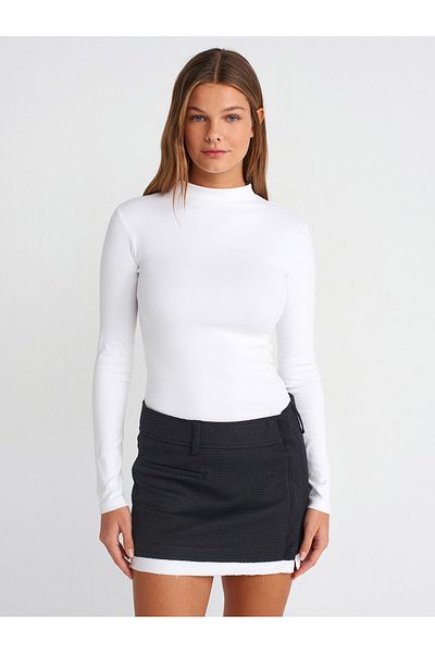 Dilvin 31433 Half Turtleneck Ball-Ecru
