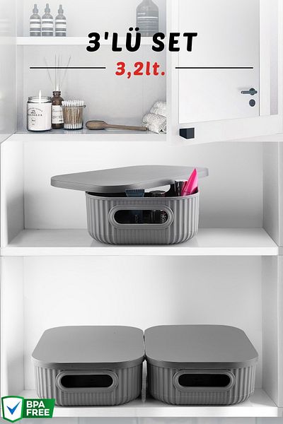 Nandy Home Set of 3 Decorative Organizer - 3.2Lt Storage Box