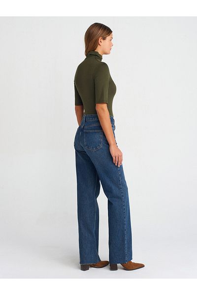 Dilvin 71741 Pantaloni din denim fără cusături Tint Wideleg