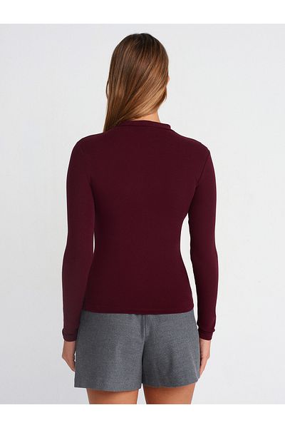 Dilvin 31433 Half Turtleneck Ball-Claret Red
