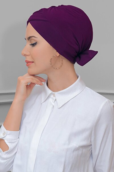 HÜRREM BONE خمري عملي جاهز للحجاب المتشابك قماش رملي مع فيونكة مزدوجة الجوانب...