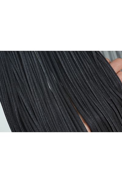 AKÇA TEKSTİL Straight Rope Model 180 cm En 280 cm Boy Anthracite Color Ready Rope Curtain