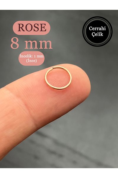 Karınca Piercing Rose Colored Thin Full Ring Ear Nose Piercing