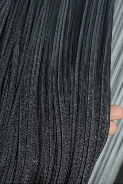 AKÇA TEKSTİL Straight Rope Model 180 cm En 280 cm Boy Anthracite Color Ready Rope Curtain