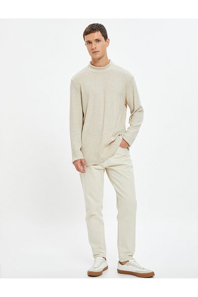 Koton High Collar Fine Knitwear Sweater Long Sleeve Soft Textured