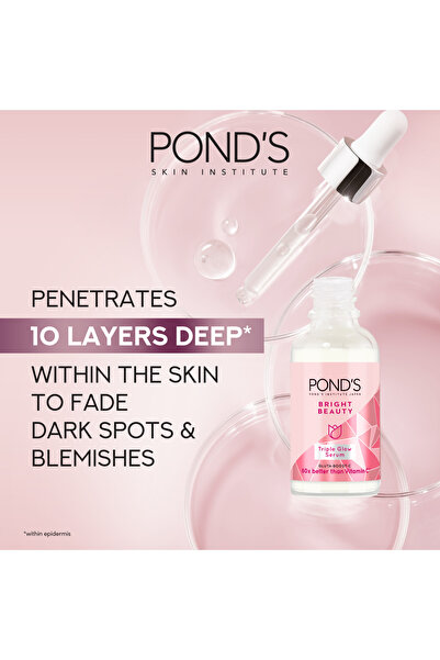 Ponds Bright Beauty Triple Glow Serum with Niacinamide and Hyaluronic Acid, 30g