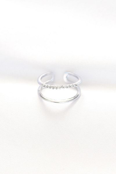 Skygo Silver Color Adjustable Ring with 2-Look Waterway Design - Tj-Byk3135
