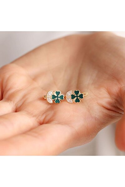 Sembol Gold Altın Çocuk Küpesi Yonca