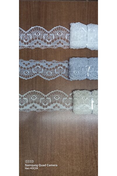 Butik Güpür renkli model Fransız dantel havlu kenarı masa örtüsü 9 metre